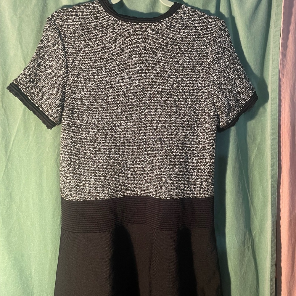 Karl Lagerfeld Black and Gray Midi Dress, size L